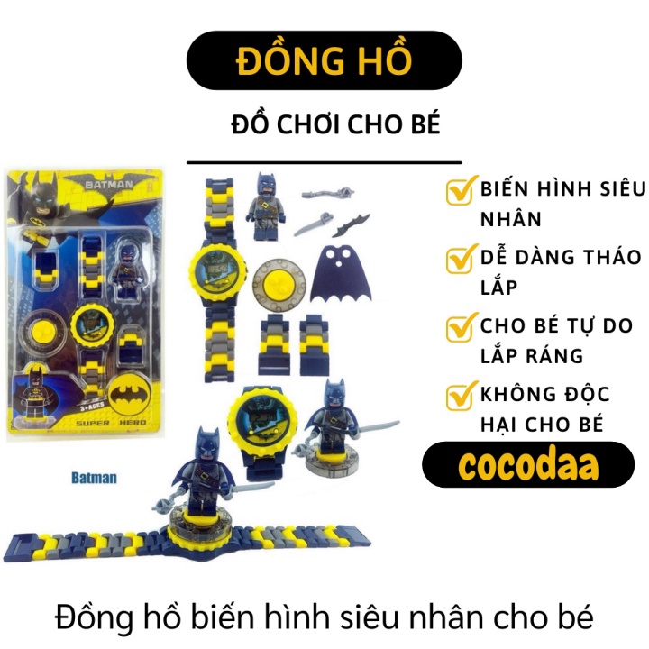 Đồng Hồ Điện Tử Biến Hình Siêu Nhân Cho Bé Xoay 360 Độ, Tự Do Lắp Ráp Sáng Tạo 7903 [FREESHIP]