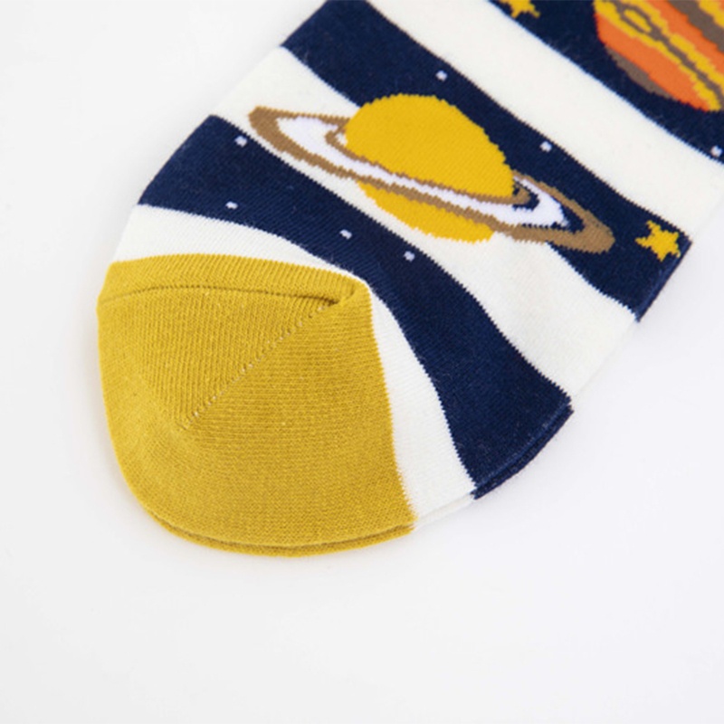 Xiangbao Vớ Thuyền Cotton Họa Tiết Ngôi Sao Hành Tinh Ngôi Sao Vũ Trụ Đầy Màu Sắc Vui Nhộn Phong Cách Harajuku