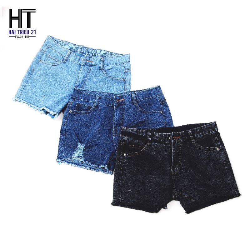 quần short jean nữ wash, rách