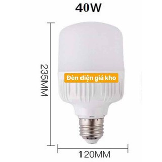 Bóng đèn led bulb trụ kín nước 40W đui E27 ánh sáng trắng