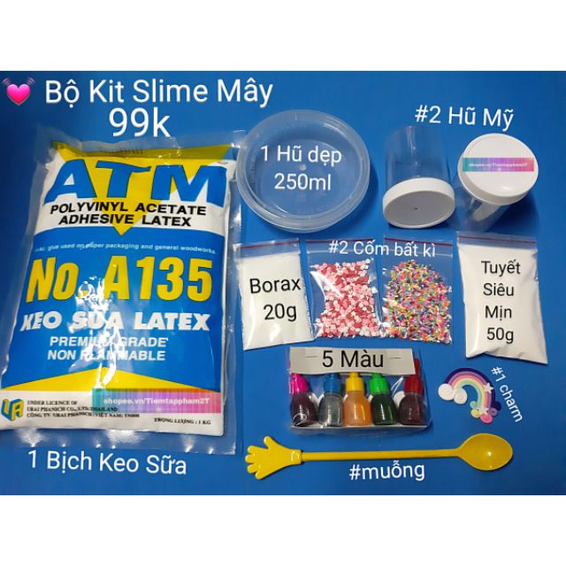 Bộ kit Slime Mây - Cloudy Slime NGUYÊN LIỆU LÀM SLIME ( BK1 )