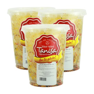 Combo 03 hộp Bánh tráng trộn Tây Ninh TANISA 240 g (80gx3) Sa tế tôm - Dai ngon khó cưỡng - An toàn vệ sinh thực phẩm