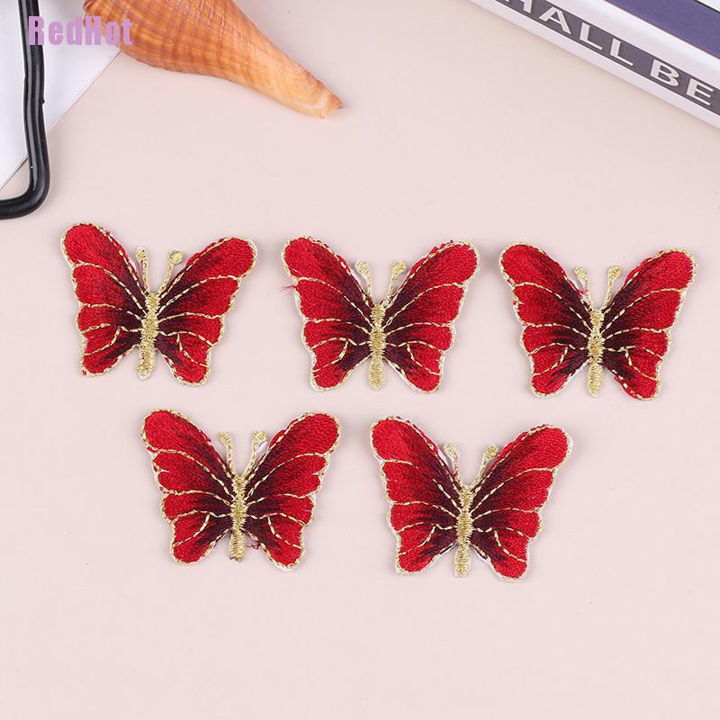 Set 5 Sticker Ủi Thêu Hình Bướm Xinh Xắn