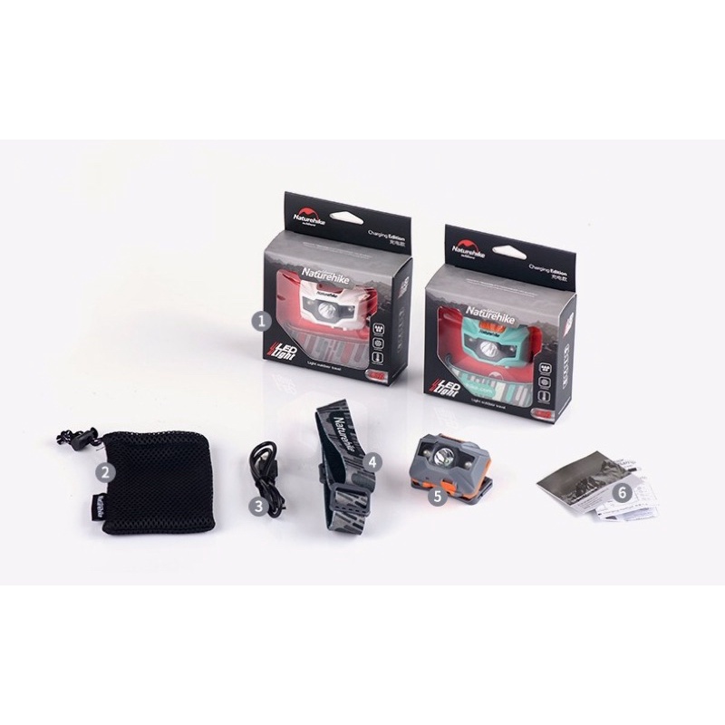 Đèn pin đội đầu, đeo trán siêu sáng sạc USB NatureHike NH00T002-D