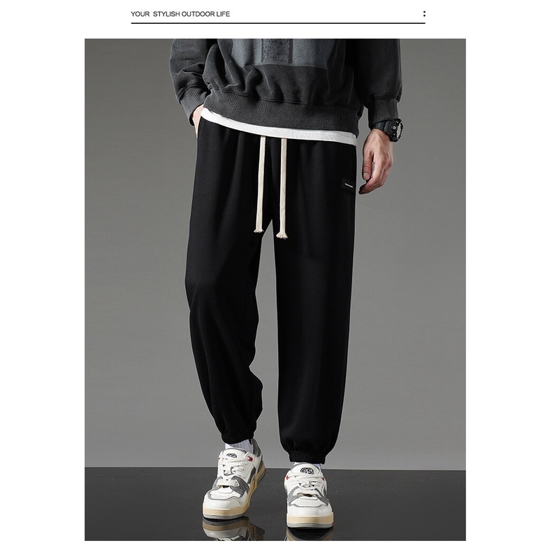 Quần ống rộng nam nữ dáng Jogger chất vải da cá xuất Hàn kiểu dáng UNISEX