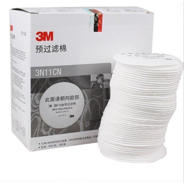 1 Bông lọc khẩu trang 3m 3200 chống độc bảo vệ phun sơn Pu và ngăn bụi mịn xưởng nhà máy xi măng