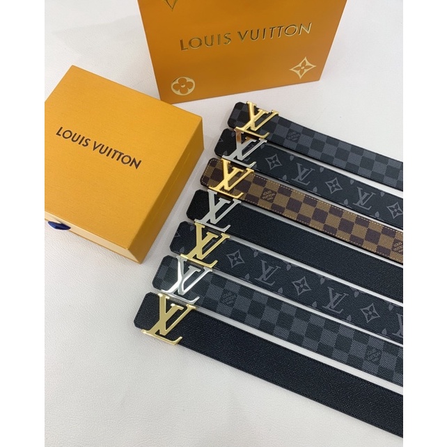 💥CHUẨN 1:1💥Dây lưng L.V da thật nhập khẩu FULLBOX_Thắt lưng L.V mặt chữ đúc da miếng xuất khẩu New