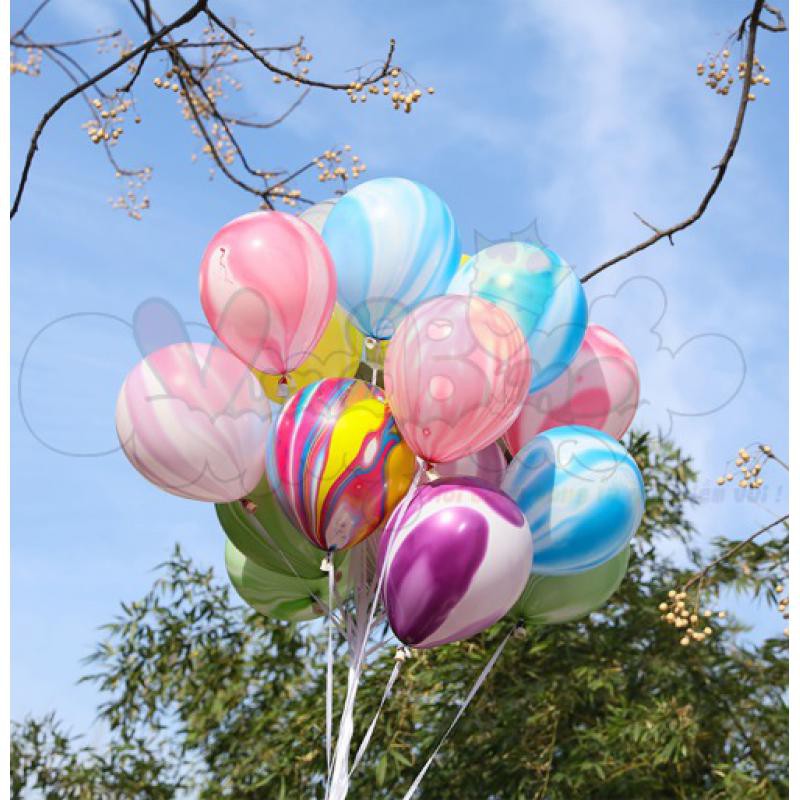 Set 10 bóng cao su màu loang ( Bóng sơn thủy ) chọn màu