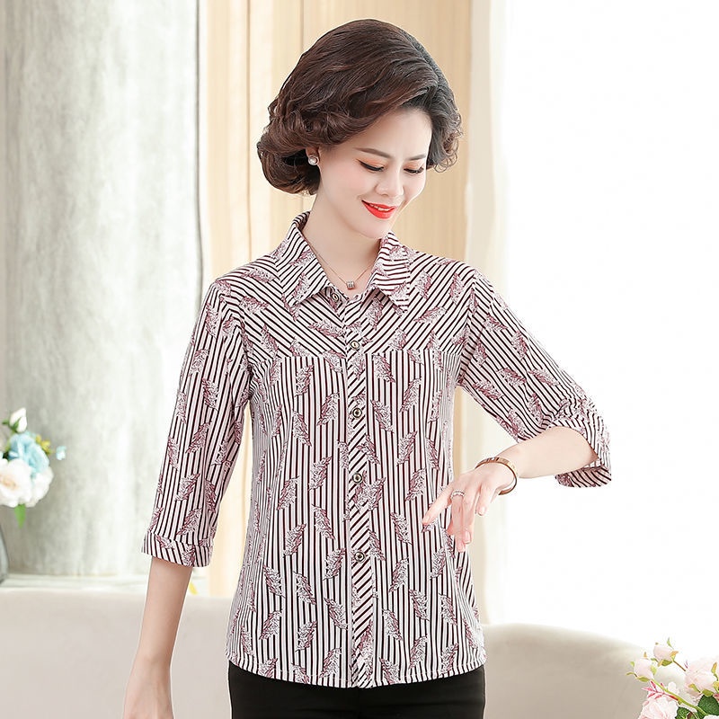 Áo Sơ Mi Thời Trang Thanh Lịch Cho Phụ Nữ Trung Niên 60 3.8