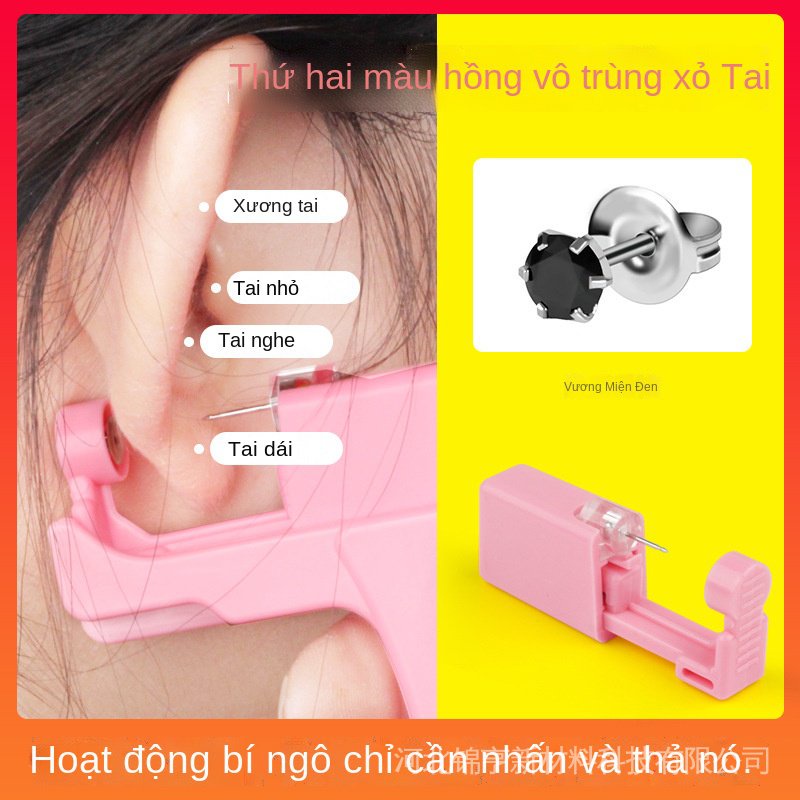 Dụng Cụ Xỏ Lỗ Tai Hình Vương Miện Đính Đá Zircon Dùng Một Lần