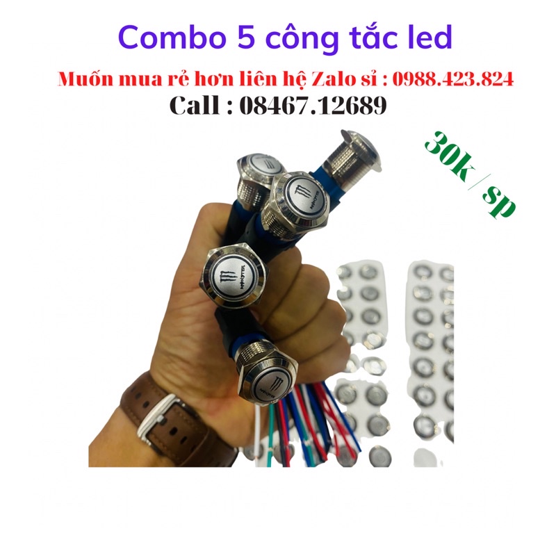 [ Sỉ 30k ] Combo 5 công tắc led monster tặng jack nối chất lượng cao giá tốt