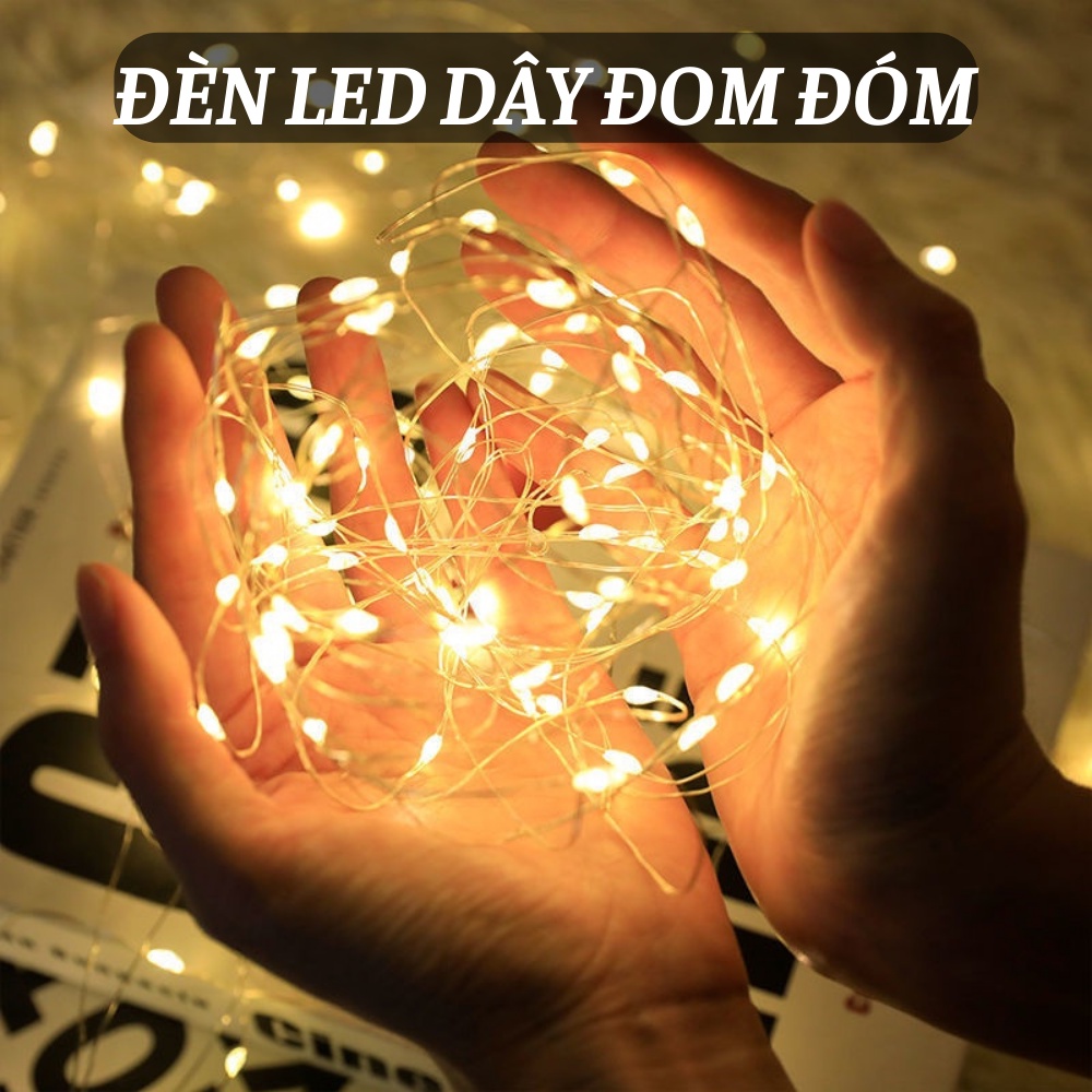 Đèn Led Dây Đom Đóm Fairylight 4m, Đèn Trang trí Vàng Nắng Dùng Pin AAA