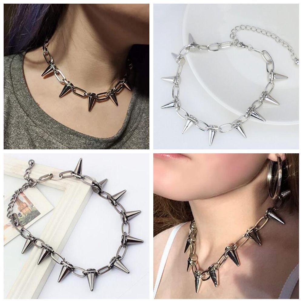 Vòng Cổ Choker Đính Đinh Tán Phong Cách Hip Hop Harajuku Thời Trang Cho Nam Và Nữ