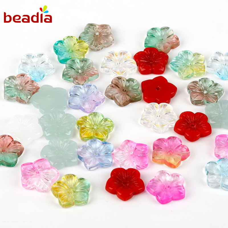 Beadia Hạt Czech Thủy Tinh Hình Hoa Năm Cánh Dùng Làm Trang Sức
