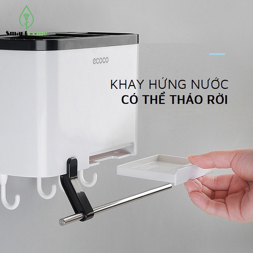 FREESHIPHộp Đựng Đũa Thìa Đồ Nhà Bếp Ecoco E1801, Kệ Đựng Muỗng Thông Minh, Đa Năng, Tiện Lợi, Chất Liệu ABS Cao Cấp