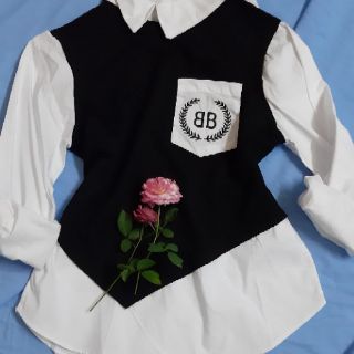 Áo sơ mi BB phối thun co giãn