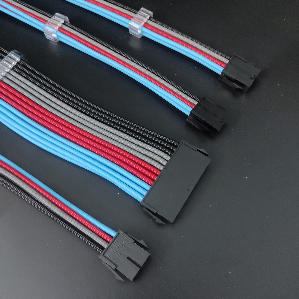 Bộ Dây Nguồn Nối Dài Bọc Dù ColorFul Mod Pro Phiên Bản Uốn Cong Kèm Lược Cố Định - Hàng Fullbox