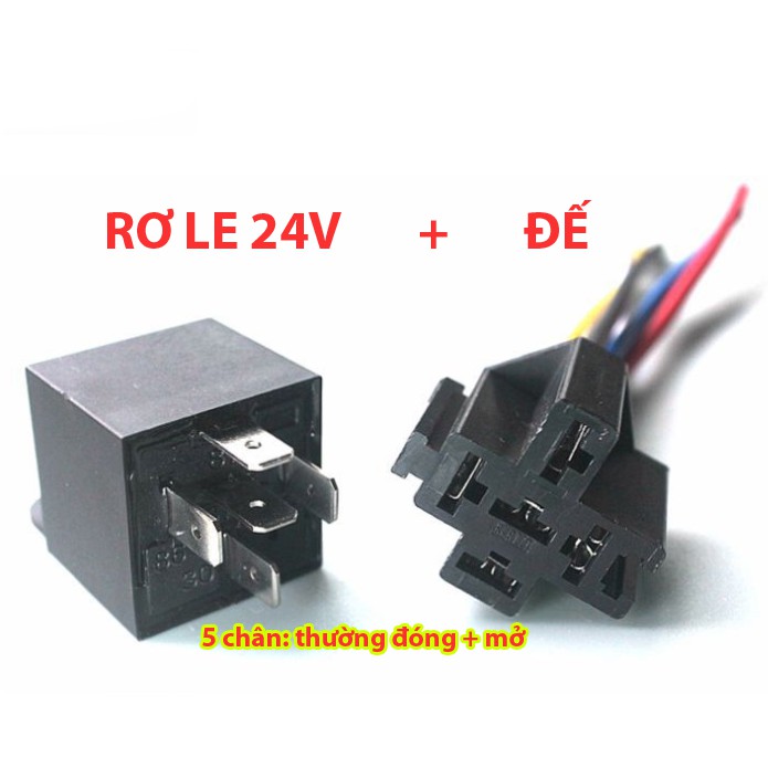 Rơ le 12V-24V 40A 4 chân – 5 chân + đế gắn rơ le