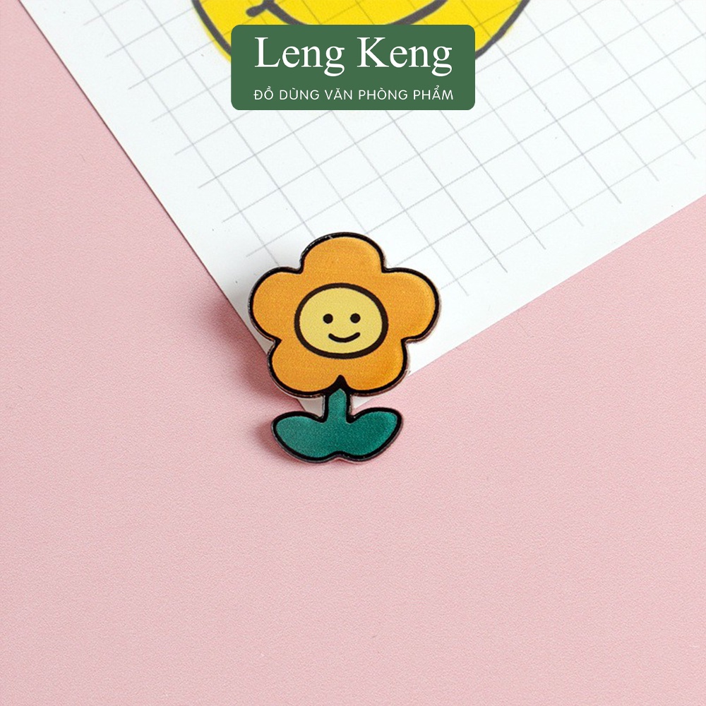 Sticker ghim văn phòng phẩm Leng Keng + cài áo balo túi ví ST06