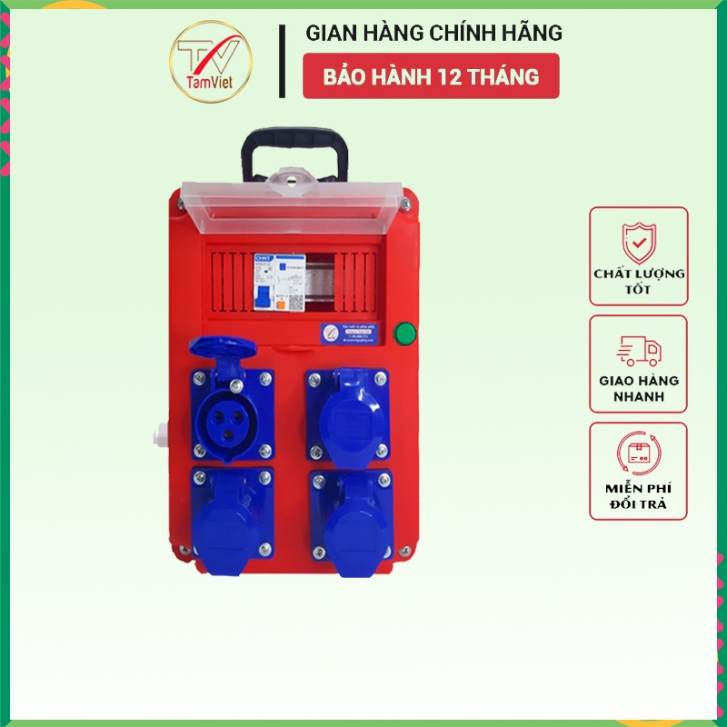 Tủ điện công nghiệp Tâm Việt, hộp nguồn công nghiệp 4 ổ cắm 16A 1 pha 220V