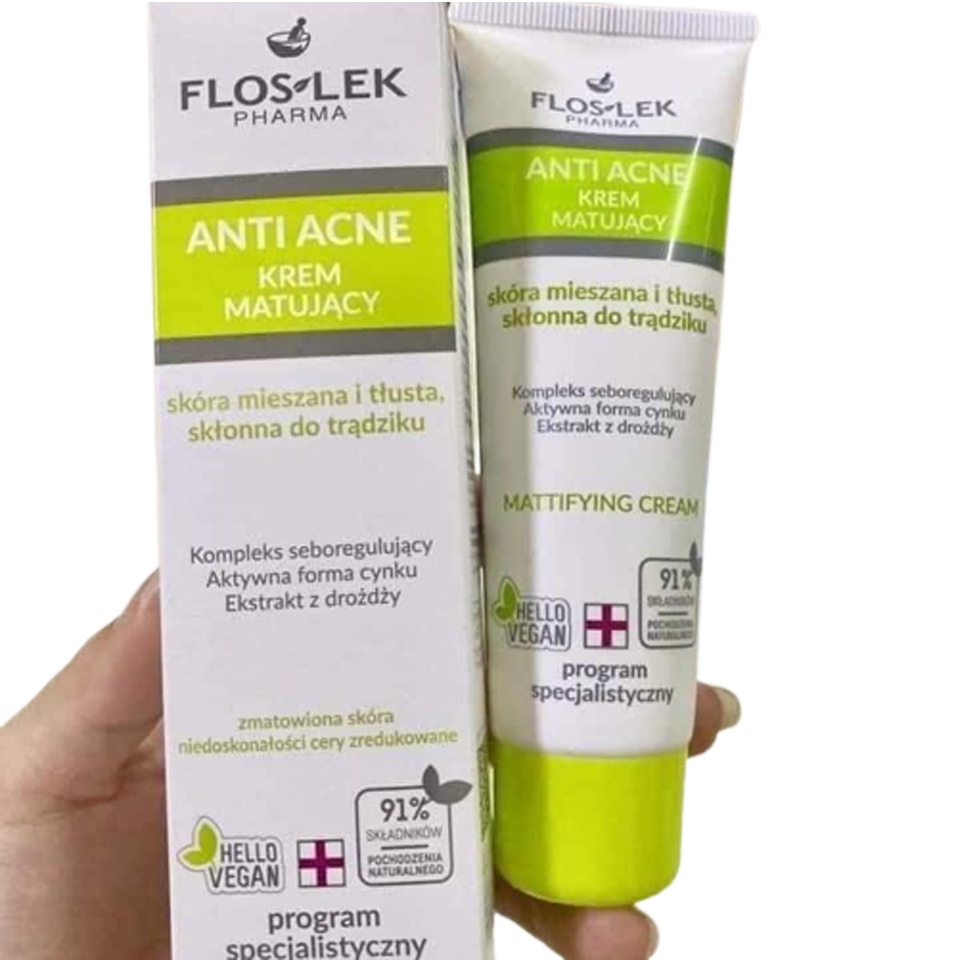 ✅ Kem Dưỡng Kiểm Soát Dầu Và Điều Tiết Nhờn Floslek Anti Acne Mattifying Cream 50ml