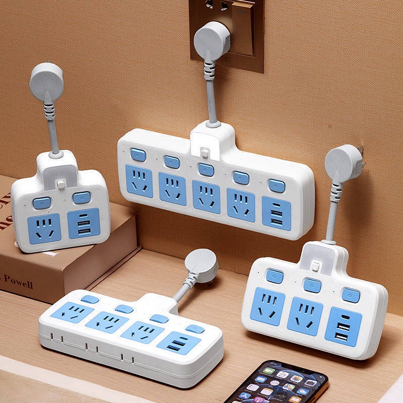 Household Short Line Converter Multi-Functional Socket Small Night Lamp USB Office Power Strip One to Multi Conversion Plug Power Strip rrmX
