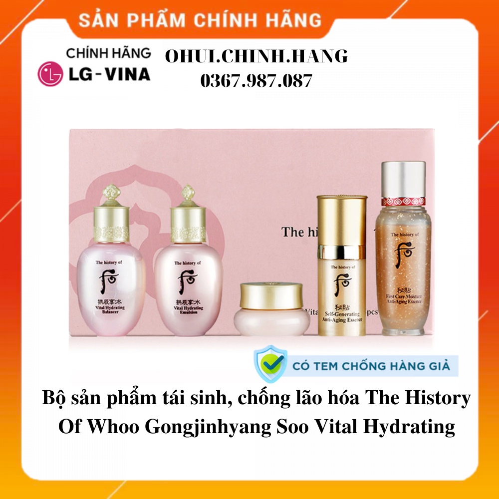 SET WHOO HỒNG MINI DƯỠNG ẨM CHỐNG LÃO HÓA 5 MÓN