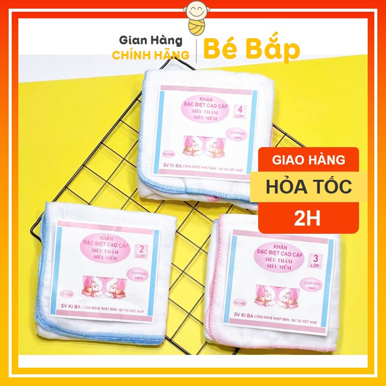 ⚡BÁN LỖ XIN ĐÁNH GIÁ 5 SAO⚡Set 10 Chiếc Khăn Xô Sữa Trắng 3-4 Lớp Siêu Thấm, Siêu Mềm Hàng Xuất Nhật (1 gói)