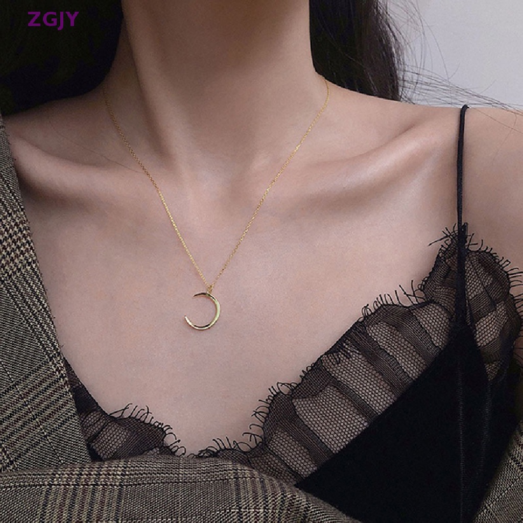 Dây Chuyền Mạ Bạc Mặt Trăng Khuyết Thời Trang Mới