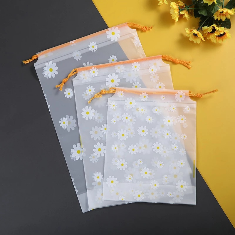 Túi Đựng Đồ Bằng PEVA Cao Cấp Chống Thấm Nước Có Dây Rút Họa Tiết Hoạt Hình