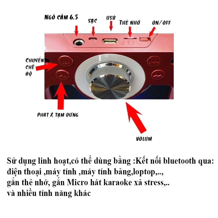 Loa kéo mini bluetooth loại 1 tặng kèm micro karaoke tốt TL779