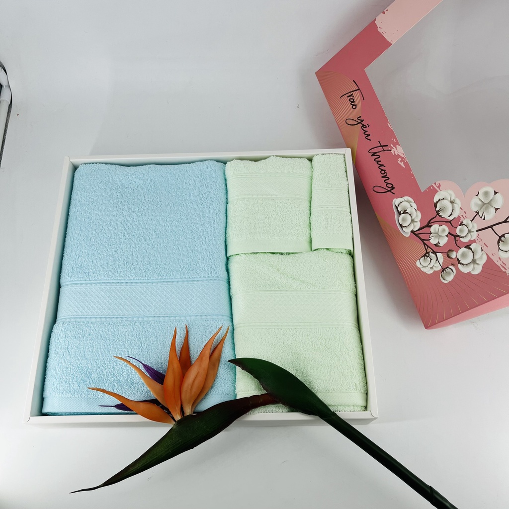 BỘ 4 COMBO Khăn Tắm Cotton Thiện Phú Bộ SMLXL367, Khăn Tắm Cao cấp Tiện Lợi Freeship