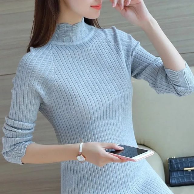 (ORDER) Áo khoác len cổ cao sọc to(có hình thật) | BigBuy360 - bigbuy360.vn