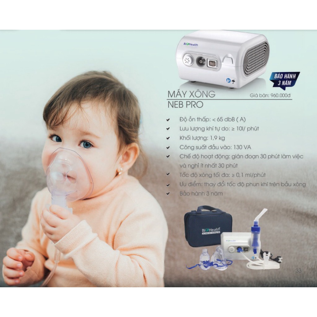 Máy Xông Khí Dung Biohealth Neb Pro - Kích thước Hạt Nhỏ, Xông Mũi Họng Dễ Chịu