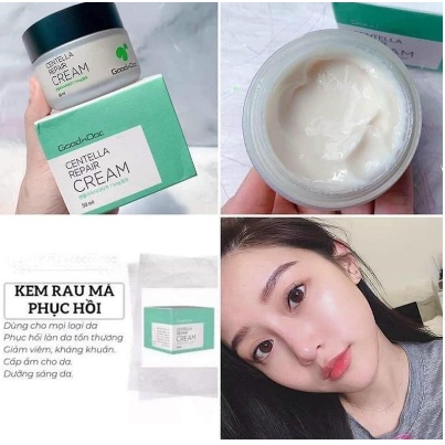 Kem Rau Má Goodndoc Centella Repair Dưỡng Ẩm Phục Hồi Da 50ml