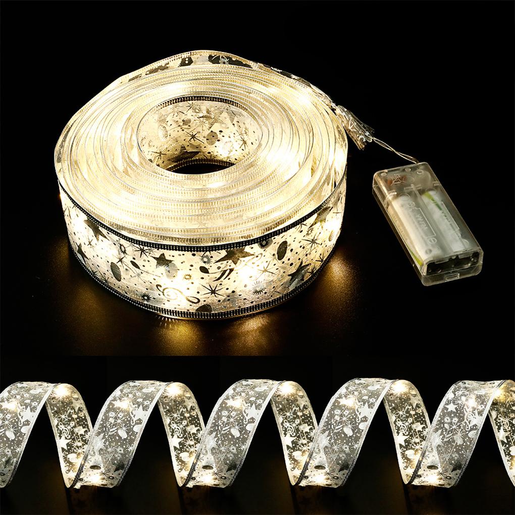 Dây Đèn Led Hai Lớp Bằng Vải Ruy Băng Trang Trí Giáng Sinh / Năm Mới