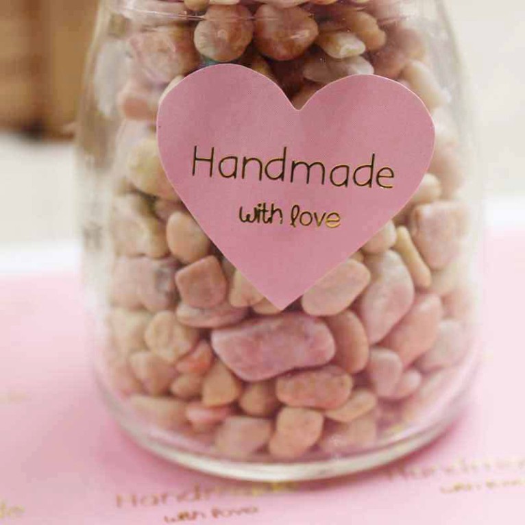 Bộ 16 Sticker hình trái tim dán hộp bánh handmade, quà tặng DYI dễ thương, tem dán quà tặng, túi giấy, thiệp Q680