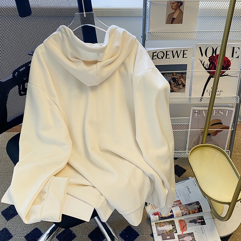 Áo Hoodie Mỏng Tay Dài Dáng Rộng Thêu Chữ Thời Trang Mùa Thu Mới Cho Nữ