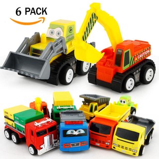 Bộ 6 xe đồ chơi công trình dễ thương cho trẻ em
