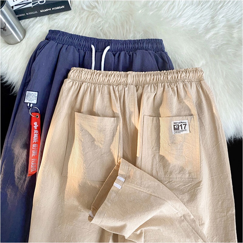 Quần Thể Thao Vải Cotton Ống Suông Rộng Thời Trang Xu Hướng Cho Nam Dễ Phối Đồ