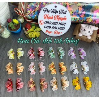 Hoa Bột Set 2 bông : Hoa Cúc đôi gắn móng nail. Set 2 bông 26.000