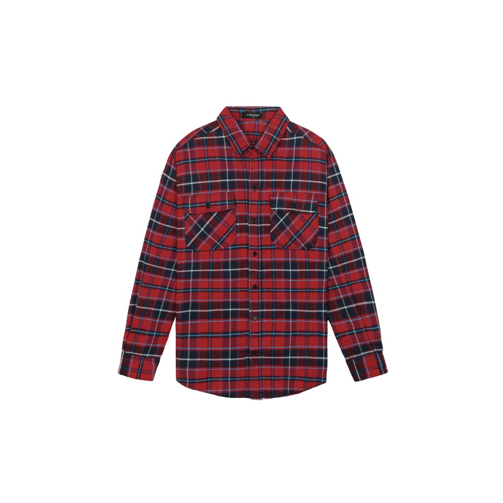 Áo Sơ Mi Flannel Màu Đỏ Sọc Xanh