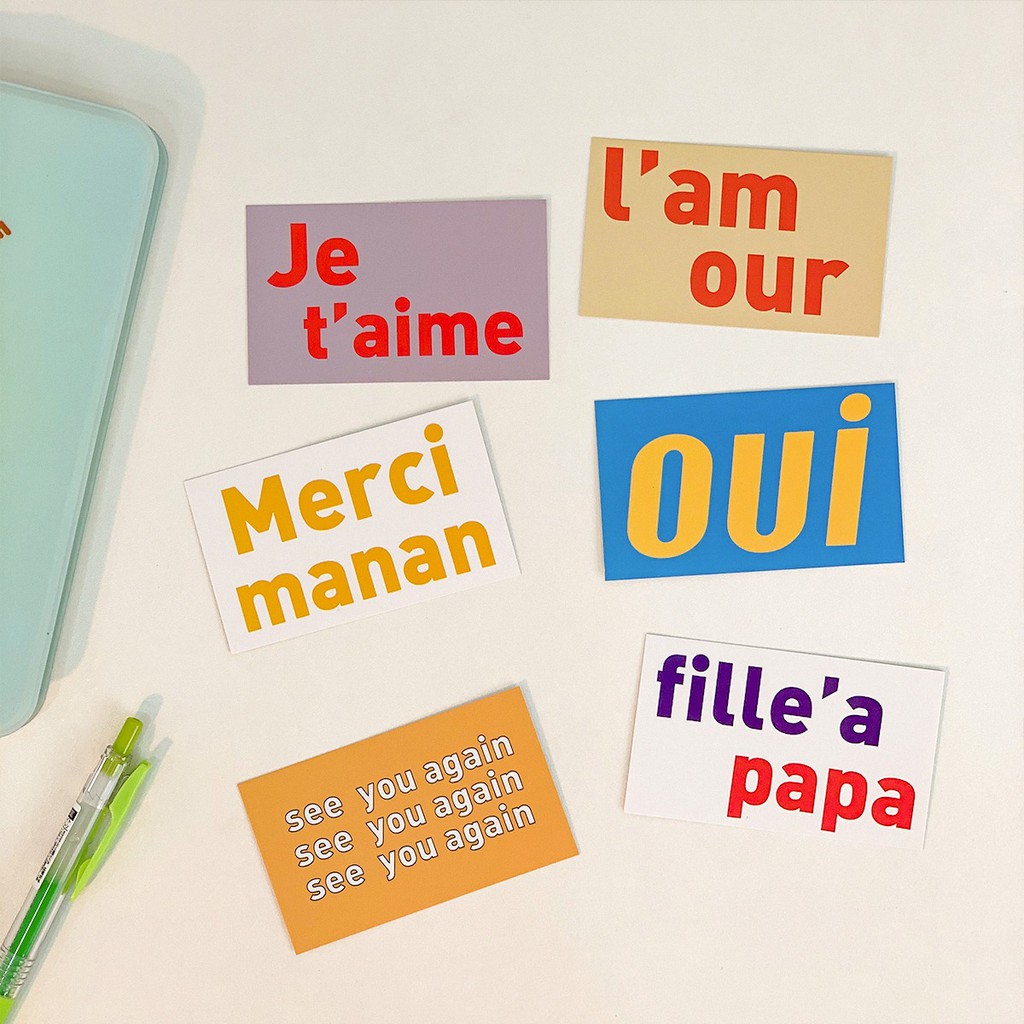 Ảnh trang trí bàn học THỎ STATIONERY phụ kiện trang trí set postcard decor dán tường cute dễ thượng giá rẻ hàn quốc