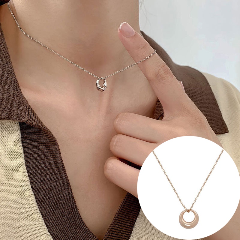 Vòng cổ Mặt Nhẫn Đơn Giản Cổ Điển Cao Cấp Cho Nữ