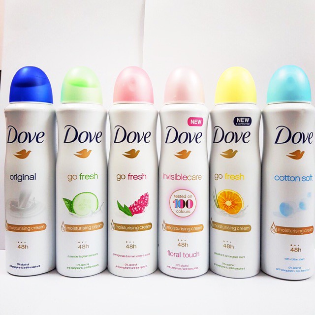 [ĐỦ MÙI] Xịt khử mùi Dove 48H 150ml