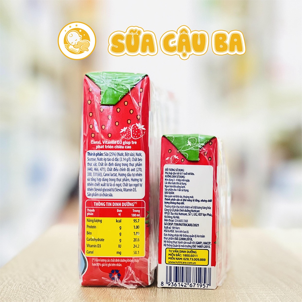 DATE MỚI Lốc sữa nước trái cây Nutricare Smarta Grow  dinh dưỡng cho trẻ thấp còi