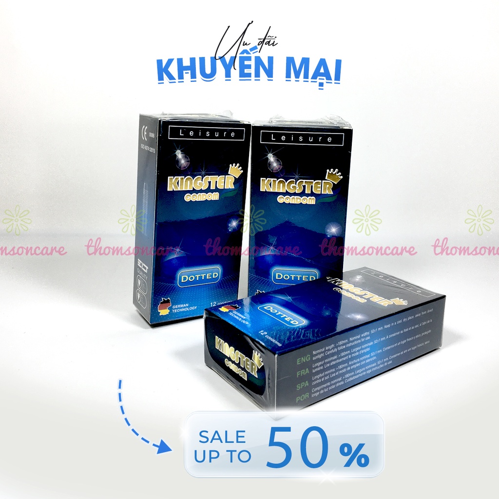 Bao cao su Kingster siêu mỏng, hoặc gân gai - bcs condom nhập khẩu từ Malaysia - Luôn che tên sản phẩm