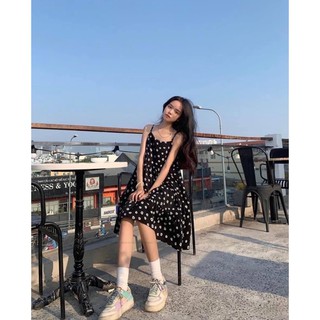 Váy 2s hoa nhí vải đũi mặc mùa hè đi biển, đi chơi