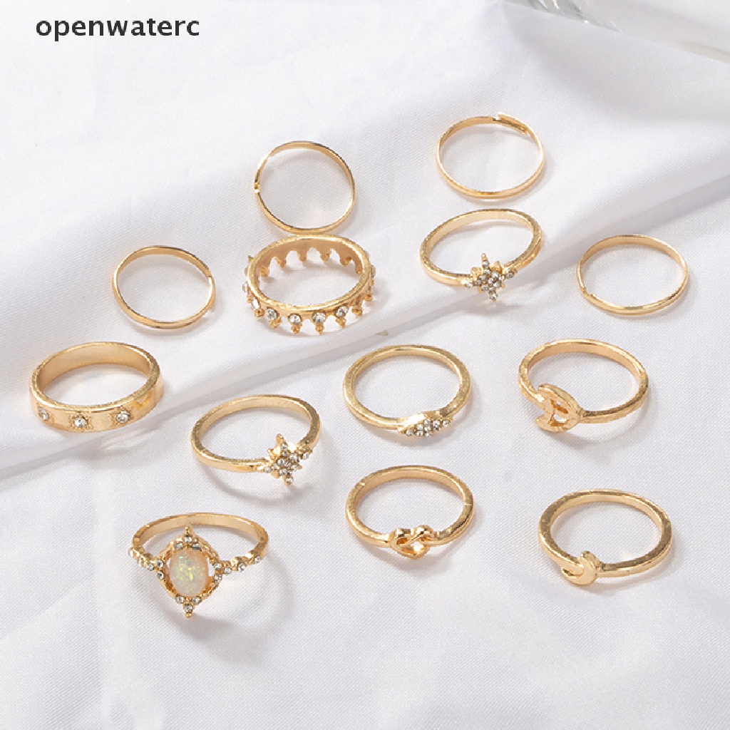 Set 13 Nhẫn Đeo Khớp Ngón Tay Kiểu Dáng Đơn Giản Cho Nữ vn