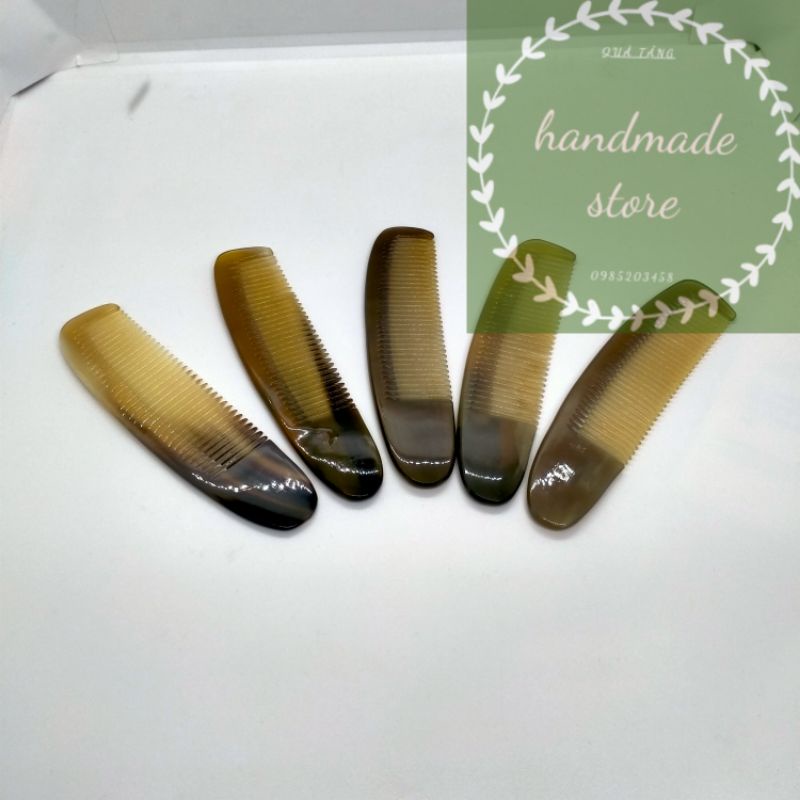 Lược sừng xuất Nhật 13cm để túi, răng tròn chải đầu siêu thích không gãy tóc